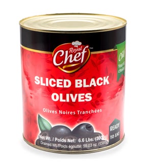 Olives Black Sliced in Tin "Royal Chef"6.6 Lbs * 6